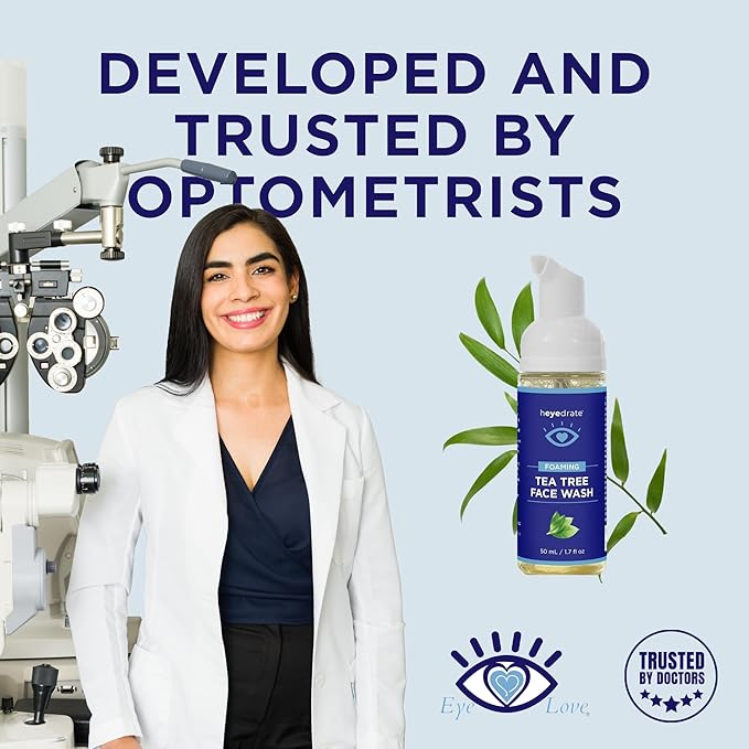 Gentle Tea Tree Oil Foaming Face Wash and Eyelid Cleanser - 1.7oz - Formulated with Aloe Vera to Soothe and Refresh Eyelids (Packaging May Vary)