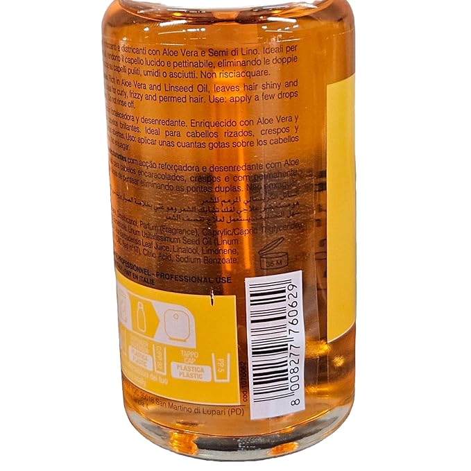 Fanola Nourishing Restructuring Fluid Crystals Hair Serum Detangles, Adds Shine, And Prevents Split Ends For Curly, Frizzy And Permed Hair 3.38oz