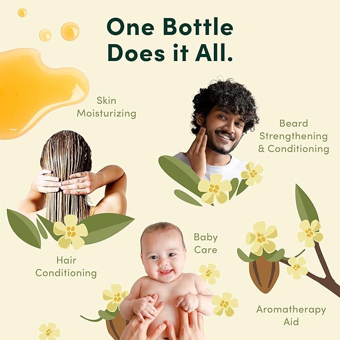 HobaCare 100% Pure, Unrefined Organic Jojoba Oil for Skin & Nails - Moisturizing Body Oil & Face Moisturizer for Dry Skin - Natural Treatment for Hair & Beard Care (32 fl oz)