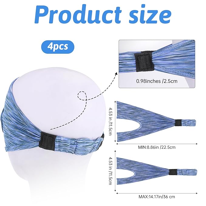 4 Pcs VR Eye Mask Adjustable VR Sweat Band Breathable Eye Face Cover Comfortable VR Eye Mask Cover Face Dry Cool Sweat Mask Eye Face Pad for Any Head Size Most VR Devices