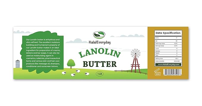 100% Pure Lanolin (anhydrous) - Ultra Refined Butter 1 Lb - Nipple cream - Mustache wax - Helps revitalize and hydrate sensitive skin. Great for making lip balm, hair and skin products.