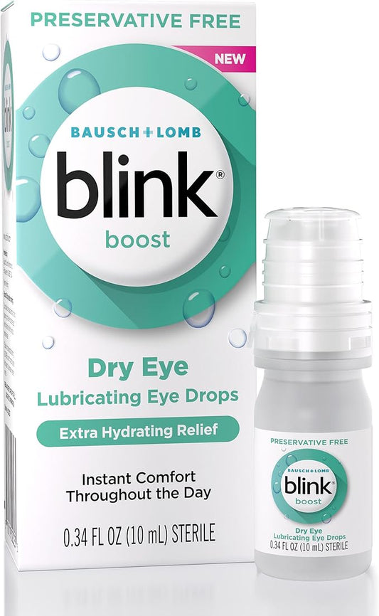 Blink Boost Preservative-Free Lubricating Eye Drops, Eye Care Drops for Dry Eyes, Instant Moisture for Dry Irritated Eyes & Comfort Throughout the Day, Contact Lens Friendly, 10 mL