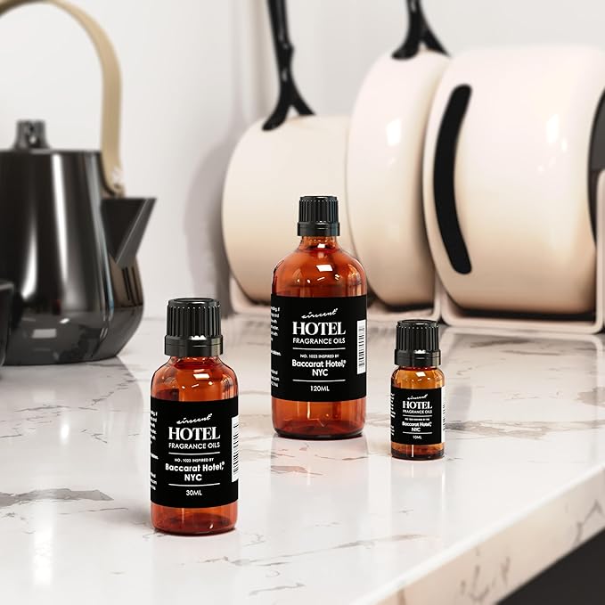 AirScent Hotel Diffuser Oil Inspired by The Baccarat Hotel Scent - Love Affair Fragrance Oil No. 1023 for Ultrasonic and Waterless Diffusers and Crafting - 10 mL, 0.34 fl oz Glass Bottle with Dropper