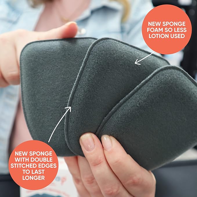 Bakslap - Body Lotion Applicator - Replaceable Sponge Pads (2 Pack) - Extendable Long Handle for Self Back & Body Application (Skin Cream, Suntan, Beauty, Tanning, Medical) (Pink)