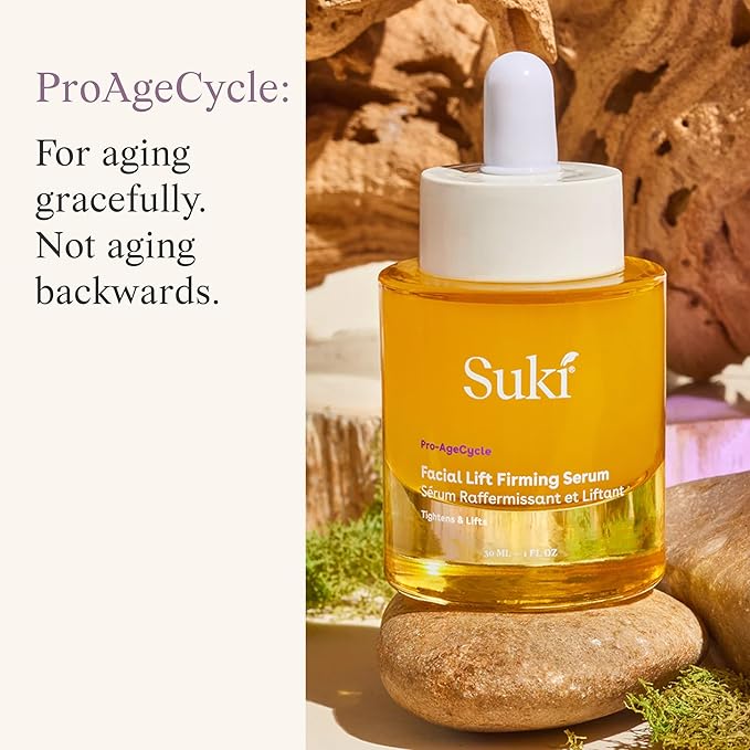 Suki Anti Aging Face Serum: Facial Lift Firming Serum - Plumping Day & Night Anti Wrinkle Serum for Face Skin Care with Hydrating Hyaluronic Acid, Retinol Alternative Bakuchiol, Plant Stem Cells 1oz.