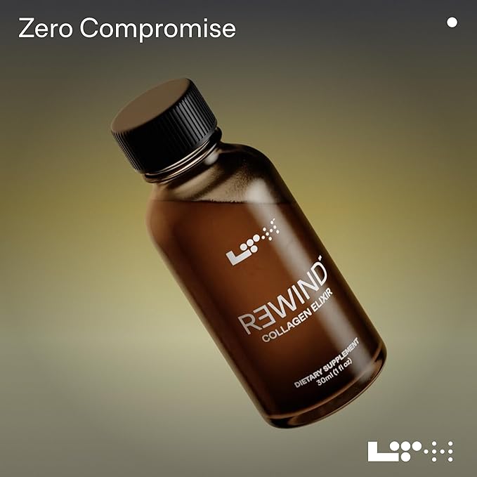 LTH Rewind Collagen Elixir - with Collagen Peptides, Hyaluronic Acid & Antioxidants - Supports Hair, Skin, Joint & Bone Health - Berry-Sorbet, 30 ml (15 Pack)