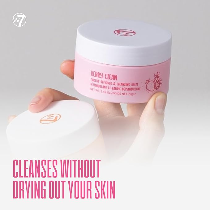 W7 Berry Clean Makeup Remover & Cleansing Balm – Melt Away Makeup & Say Hello to a Berry Fresh Glow! Hydrating, Gentle & Packed with Skin Loving Goodness