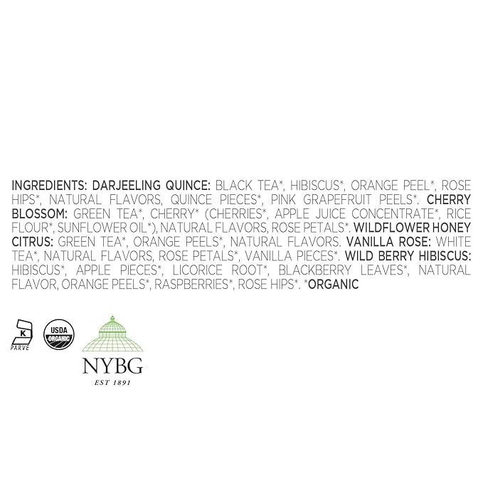 Tea Forte Soleil 3-Piece Mother's Day Tea Gift Set with Yellow Cafe Cup with Lid, Tea Tray and 10 Assorted 2 of Each Variety Organic Handcrafted Pyramid Infuser Tea Bags