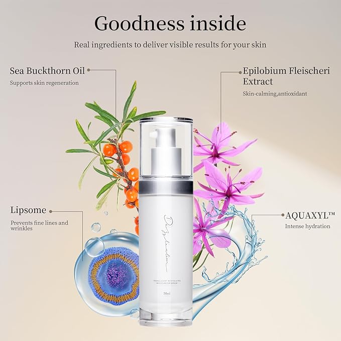 Dazzelslim Moisturizer Face Cream & Facial Serum Set, with Niacinamide, Sea Buckthorn Oil, & Pro-Xylane, Anti Wrinkle Cream, Deeply Hydrates & Smooths Fine Lines, Fragrance-Free, Made in Taiwan