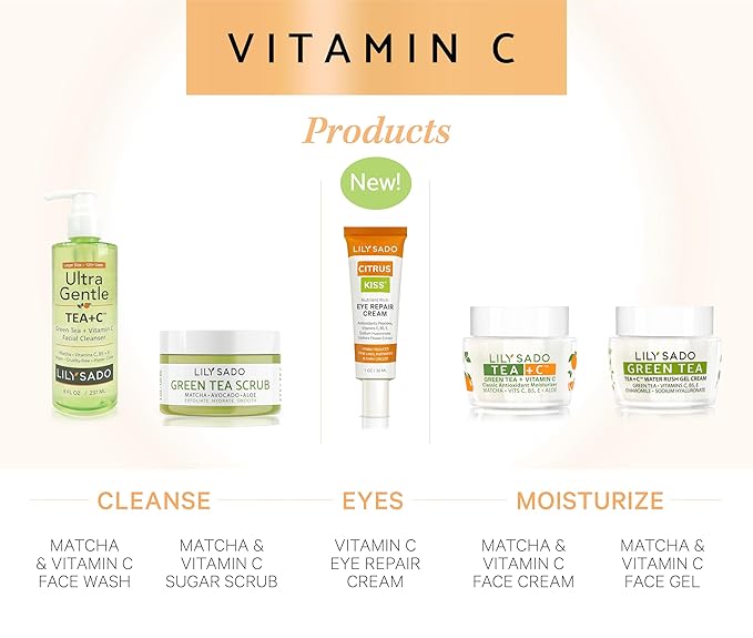 LILY SADO CITRUS KISS™ Vitamin C Moisturizer - Anti-Wrinkle Natural Vegan Daily Face Moisturizing Lotion - Hydrates, Softens, Firms & Tones for Healthy, Glowing & Radiant Skin. For Women & Men