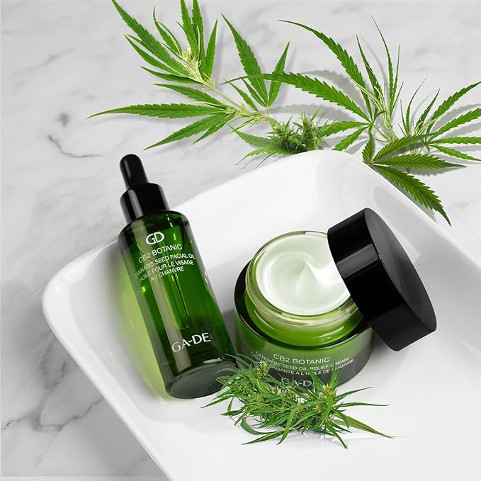 GA-DE Botanic Cannabis Seed Facial Oil - Lightweight Nourishing Face Oil - with Grapeseed Oil, Silk Touch Elixir Complex, and Vitamin E - 1 oz