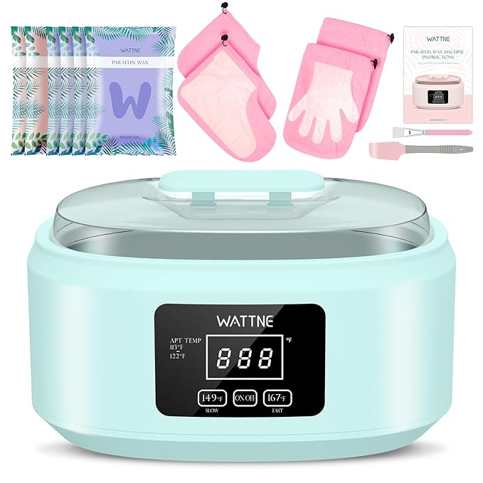 Paraffin Wax Machine for Hand and Feet -Paraffin Wax Warmer Moisturizing Kit Auto-time and Keep Warm Paraffin Hand Wax Machine for Arthritis(Green)