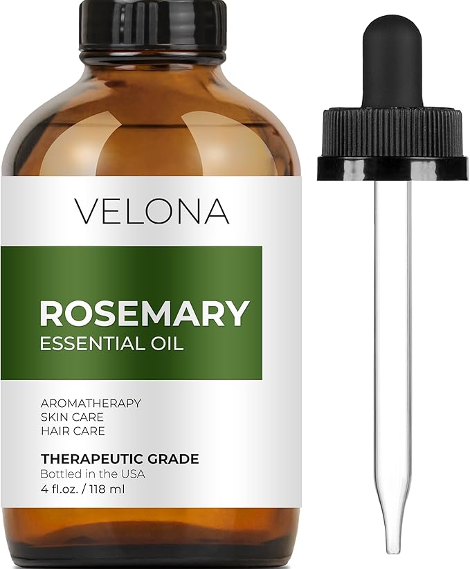 velona Rosemary Essential Oil - 4 Fl Oz | Hair growth | Therapeutic Grade 100% Pure and Natural | for Aromatherapy Diffuser, Massage, Skincare, Haircare, Soapmaking