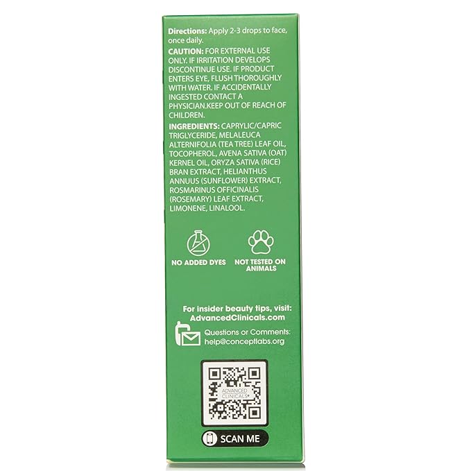 Advanced Clinicals Tea Tree Oil For Skin Facial Serum | Tea Tree Serum For Face With Vitamin E + Botanicals To Help Improve Appearance Of Large Pores & Skin Tone For Smoother Looking Skin, 1.8 Fl Oz