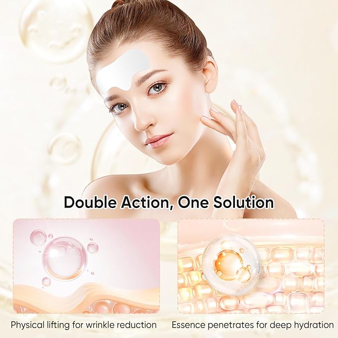 12Pcs Forehead Wrinkle Patches for Women, Hydrolyzed | Collagen | Vitamin E | Aloe Vera to Reduce Wrinkles Forehead Wrinkles Treatment Overnight (White)