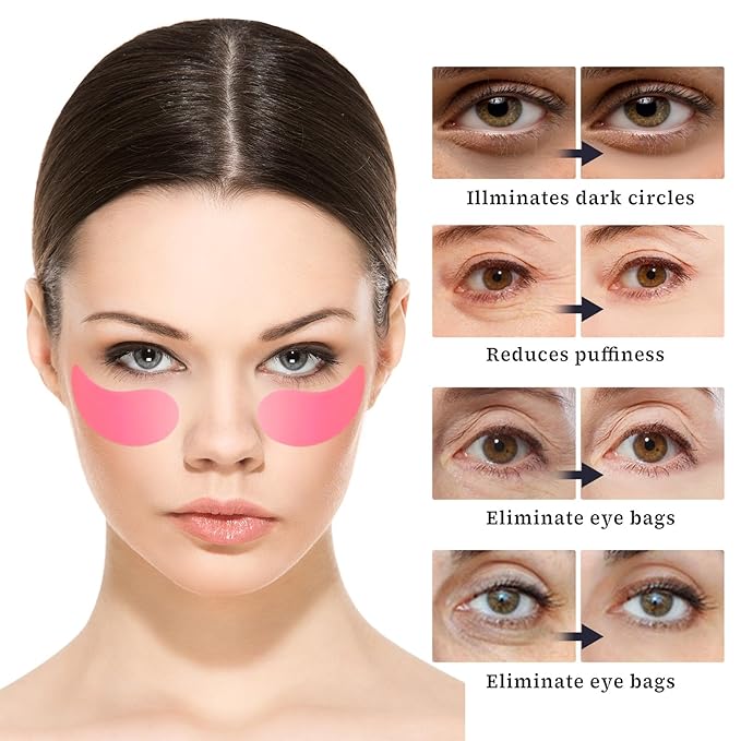 20 PCS Under Eye Patches, Reusable Eye Patches Silicone Patches Under Eye Mask Silicone Eye Patches Reusable Overnight for Dark Circles and Puffiness Effect to Reduce Wrinkles and Fine Lines Colorful