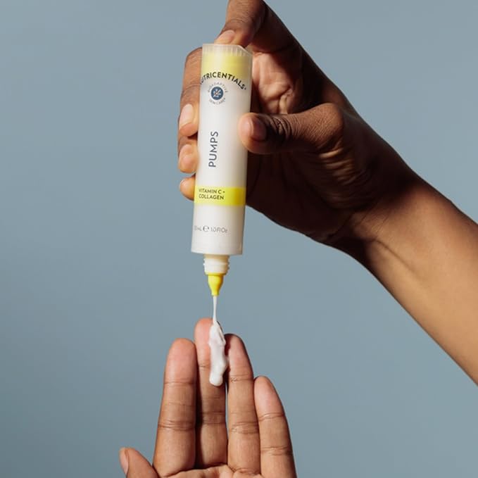 Nu Skin Nutricentials Vitamin C + Collagen Pump - Powerful Skin Serum | Hydration, and Luminous Complexion | Vegan Collagen, Fine Line Reduction Skin Care (2 fl oz)