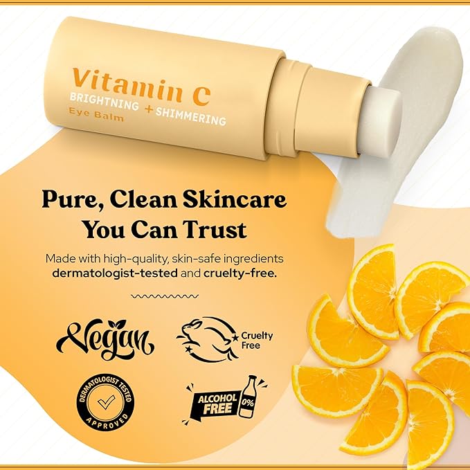BellaBLISS Vitamin C Eye Balm Stick – Lightweight Under Eye Cream for Puffiness, Dark Circles & Wrinkles – Made in Korea – 0.35 oz / 10 g – Pack of 1