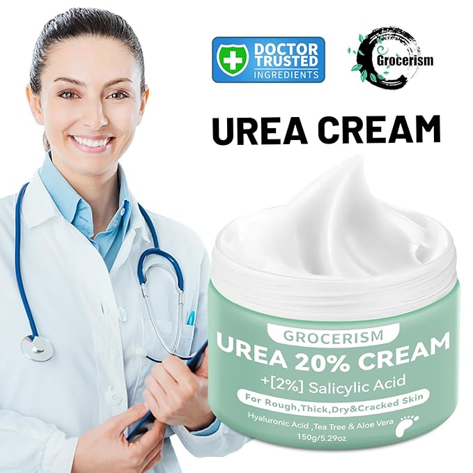 2 Packs Urea Cream 20% Plus 2% Salicylic Acid 5.3oz || Foot Cream Maximum Strength with Hyaluronic Acid, Tea Tree and Aloe Vera for Deep Moisturizes, Callus Remover and Soften