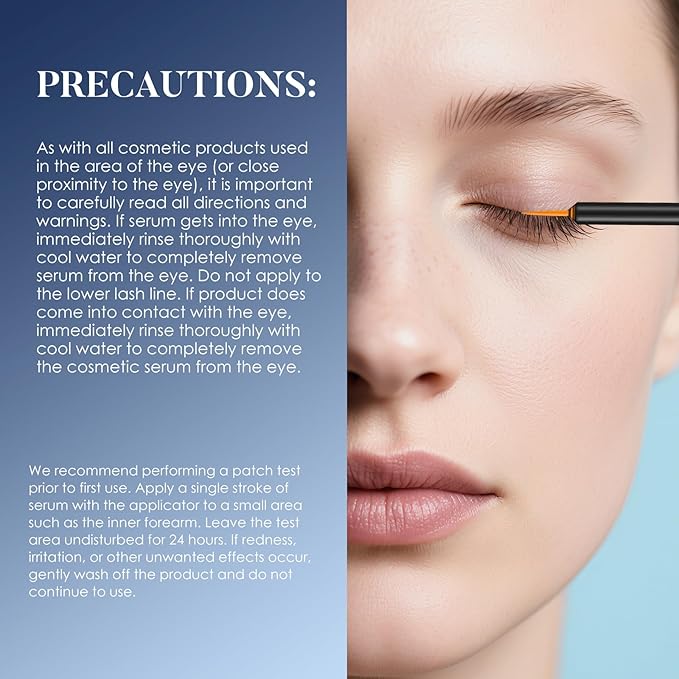 Eyelash Growth Serum, Makes Lashes Longer and Thicker, Suitable for Sensitive Eyes, For Natural Eyelashes, Extensions and Eyebrows, Vegan & Cruelty-Free, 4ml, 4-month Supply