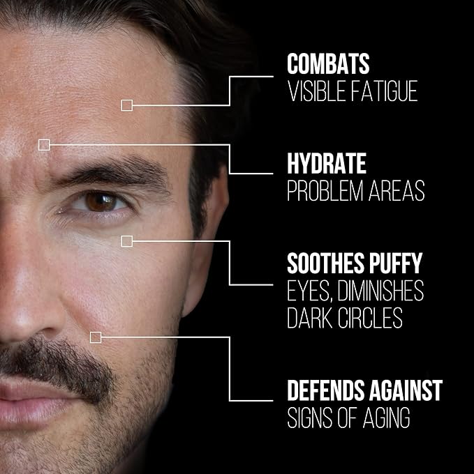 RUGGED & DAPPER Premium Men's Eye Cream | Age Defense for Dark Circles, Wrinkles & Puffy Eyes | Unscented | Hyaluronic Acid, Aloe + Argan Oil