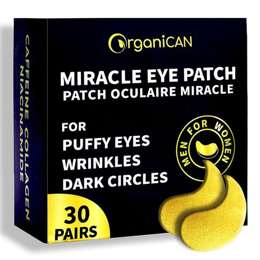 Under Eye Patches with Caffeine, Collagen & Niacinamide (30 Pairs) – Hydrating Eye Mask for Puffy Eyes, Dark Circles, Wrinkles, and Fine Lines – Reduces Eye Bags – formulated in North America
