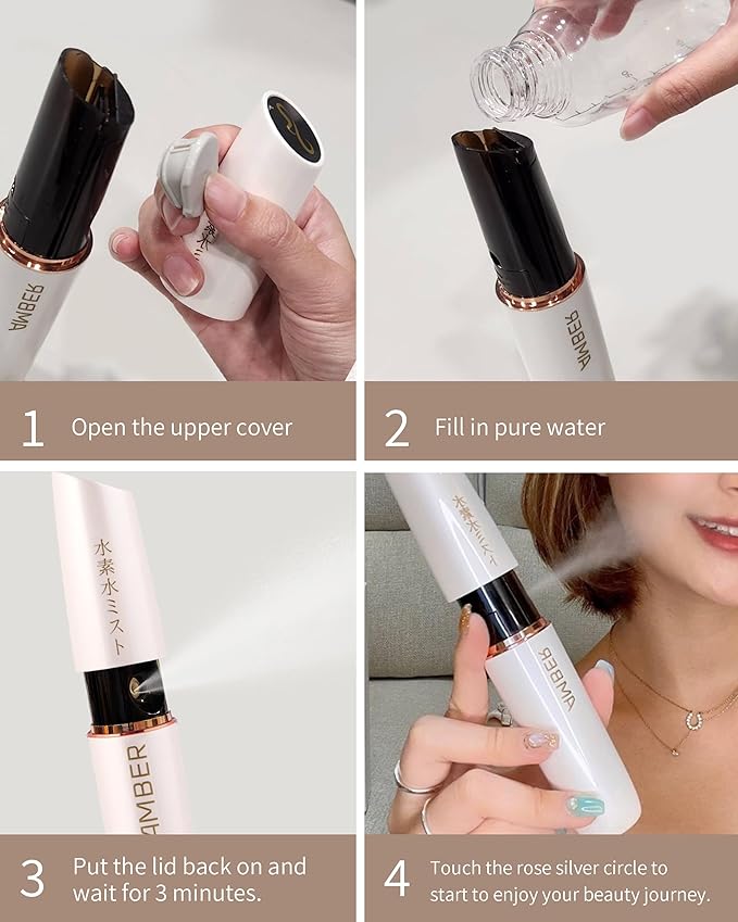 Hydrogen Rich Water Facial Sprayer Nano Mister Portable Face Deep Moisturizing | SPE PEM Technology for Face Hydrating Antioxidant Skin Care Daily Makeup 1400 ppb- Upgraded