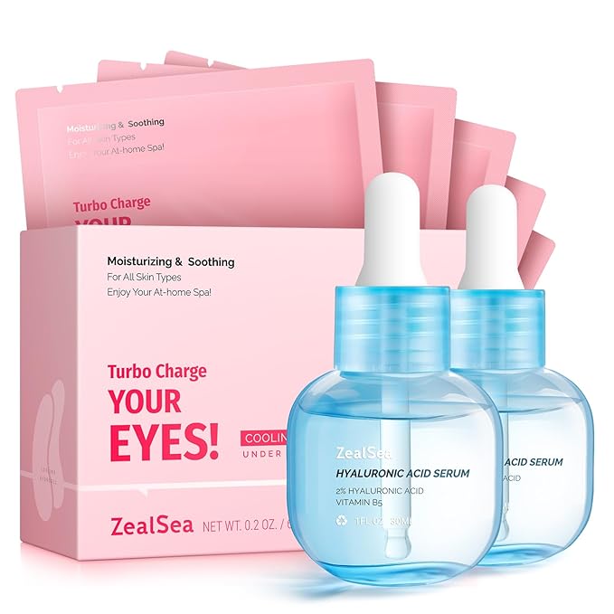 ZealSea Eye Patches and Hyaluronic Acid Serum Bundle