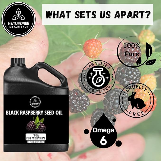 Naturevibe Botanicals Black Raspberry Oil 32 Ounces | 100% Pure and Natural | Great for Skin Care and Hair Care