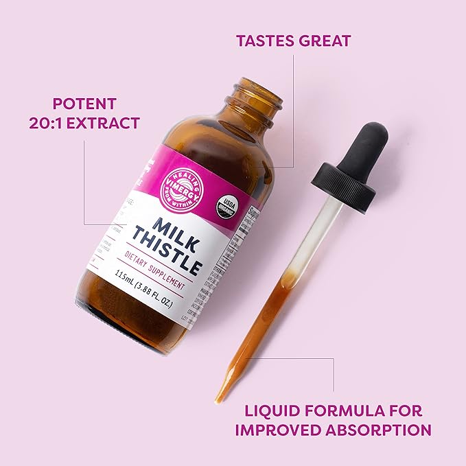 Vimergy Milk Thistle – Supports Liver Function* – Promotes Healthy Digestion* – USDA Certified Organic, Vegan, Gluten-Free – 115 mL (57 Servings)