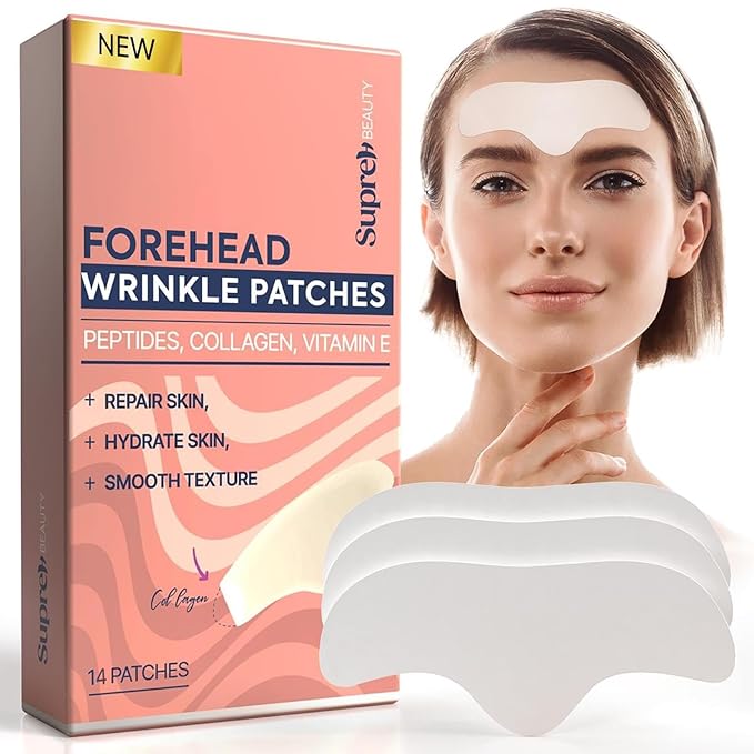Forehead Wrinkle Patches For Anti-Wrinkle: Facial Wrinkle Patches for Forehead Fine Lines & Frown Lines - Overnight Mask with Peptide