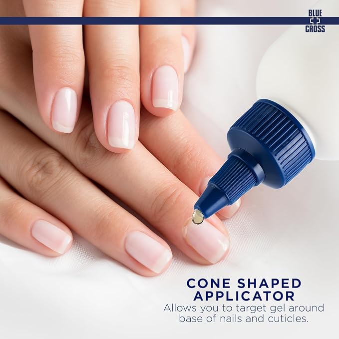 Blue Cross Professional Nail + Cuticle Care Optical Nail Brightening Basecoat Nail Concealer + Cuticle Remover Softener Gel in Eucalyptus/Tea Tree Scent, 2 Pack Bundle