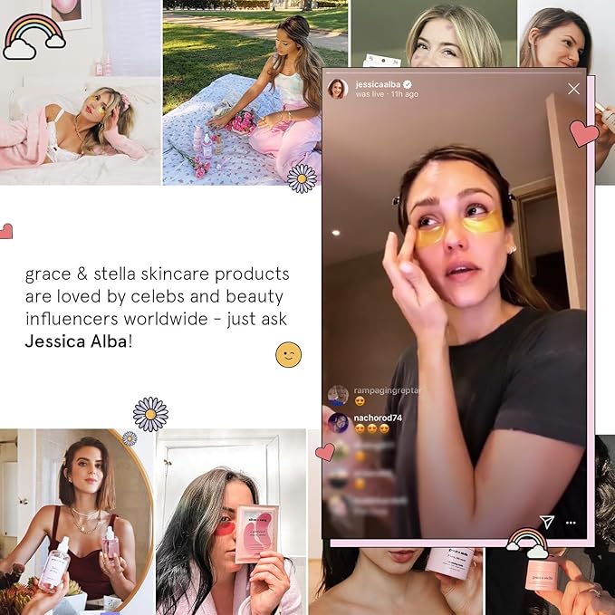 grace & stella Under Eye Brightener Roller - Travel Essentials - Retinol & Caffeine Eye Serum for Puffiness, Dark Circles, Wrinkles - Hydrating & Smoothing - Vegan Skincare (15ml / 0.51 fl oz)