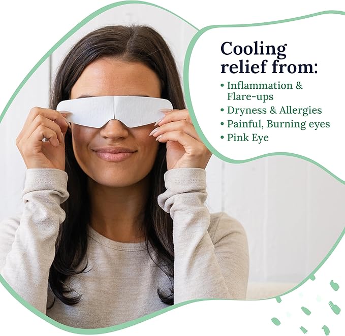Rescue: Hydrogel Self Cooling Compress | Cold Eye Masks for Puffy Eyes | Self Cooling Eye Compress for Fast Relief | Travel Ready | 12 Count | FSA & HSA Eligible