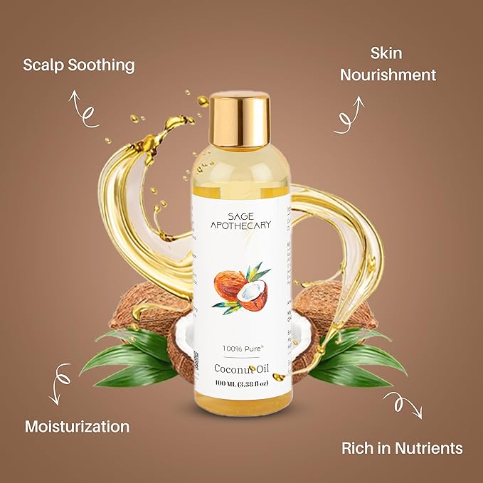 Cold Pressed Virgin Coconut Oil Pure & Natural | Vitamin E | for Long, Strong & Gorgeous Hair, Body | All Skin & Hair Types - 100 ml