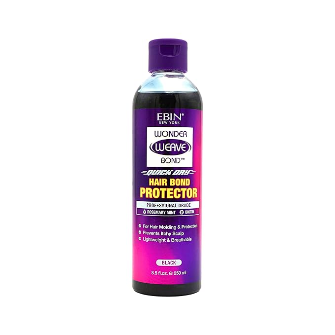 EBIN NEW YORK Wonder Weave Bond Hair Protector Black 4 Fl Oz – Hair Protectant For Quick Weave – Lightweight Scalp Shield with Rosemary Mint and Biotin