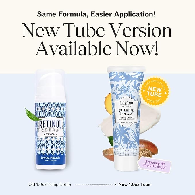 LilyAna Naturals Anti Aging Retinol Face Cream for Women – Wrinkle & Neck Cream for Firming, Retinol Moisturizer for Face with Hyaluronic Acid, Hydrating Night Cream for Fine Lines, Collagen Boost