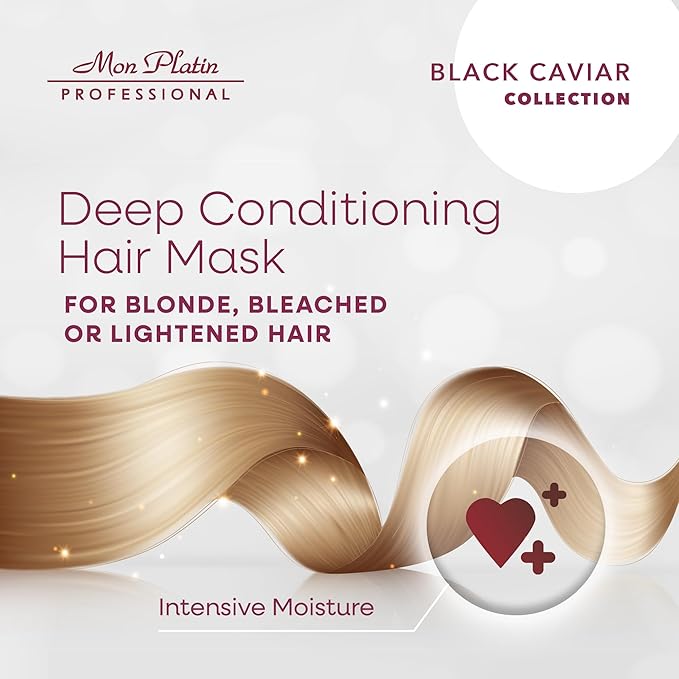 Mon Platin Professional Black Caviar Blonde Hair Mask & HY Loren Blonde Hair Shampoo, Intensive Moisturizing Treatments for Blonde, Bleached & Color-Treated Hair, SLS/SLES/Salt-Free, 500ml Each