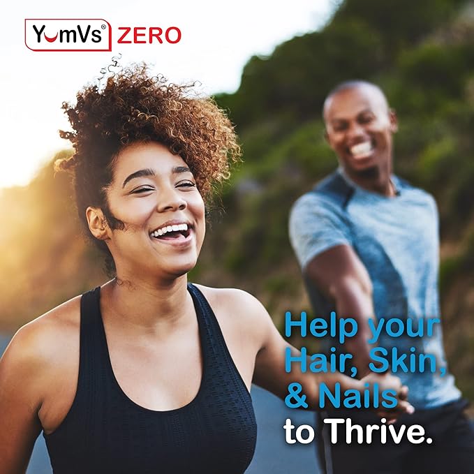 Yum-Vs - High Potency Biotin Gummies 5,000mcg Sugar Free Biotin Vitamins for Hair, Skin & Nails - B7 Biotin Hair Growth Gummy for Women & Men - Zero Sugar Raspberry Flavor Hair Skin Nails Gummies (60)