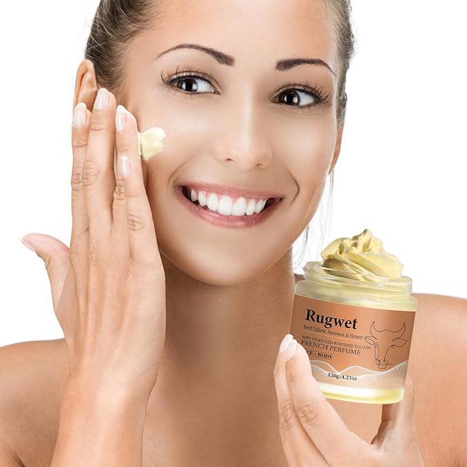 Orangic Beef Tallow for Skin and Face Care, Whipped Moisturizer for Sensitive Skin, 100% Grass Fed, Natural Body Lotion, French Perfume - 4.23 fl.oz