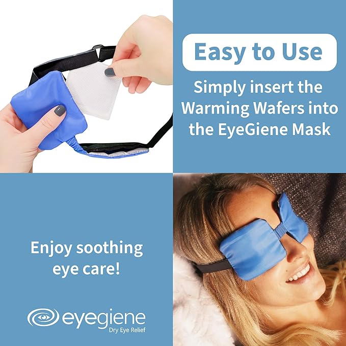 EyeGiene Refill - Insta-Warming Wafers for Self Heating Eye Mask – Warm Compress for Eyes, Multi-Use Heat Treatment for Dryness, Styes, Blepharitis, Portable Heated Eye Mask for Dry Eyes, 30 Pairs