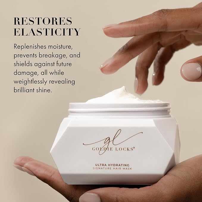 Goldie Locks Ultra Hydrating Signature Hair Mask, Deeply Restores Hydration, Prevents Damage, Protects Color, Reduces Frizz, Strengthens, Moisturizes, Nourishes, Revitalizes Healthy Shine, 6.8 Fl Oz