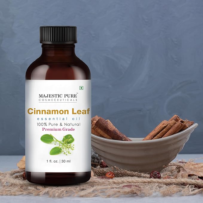 MAJESTIC PURE Cinnamon Essential Oil | 100% Pure and Natural Cinnamon Oil | Premium Grade Essential Oils for Hair Care, Home Diffusers, Skin, Aromatherapy, Massage and Humidifiers | 1 Fl Oz