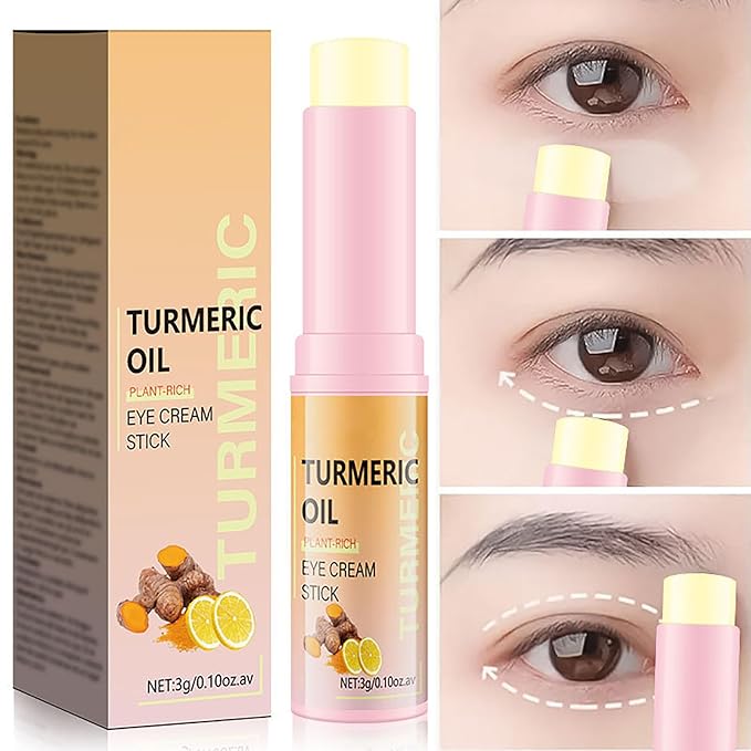 Turmeric Retinol Eye Stick, Turmeric Booster Eye Cream, Anti Aging and Hydrating Under Eye Cream for Dark Circles Puffiness Fine Lines Eye Bags 0.1 Oz