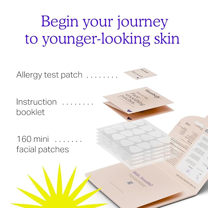 BLUMBODY Face & Forehead Wrinkle Patches – Mini Anti-Wrinkle Facial Patches for Eyes, Mouth & Forehead – Triangle Non-Silicone Face Tape for Elevens, Crows Feet and Fine Lines – 160 Facial Patches