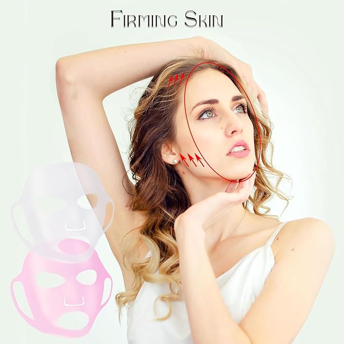 Ideal Swan 4 Pack Reusable Silicon Anti Mask - Wrinkle Silicone Face Mask Holder, Moisturizing Facial Mask Cover, Prevent Evaporation, Beauty Face Tool