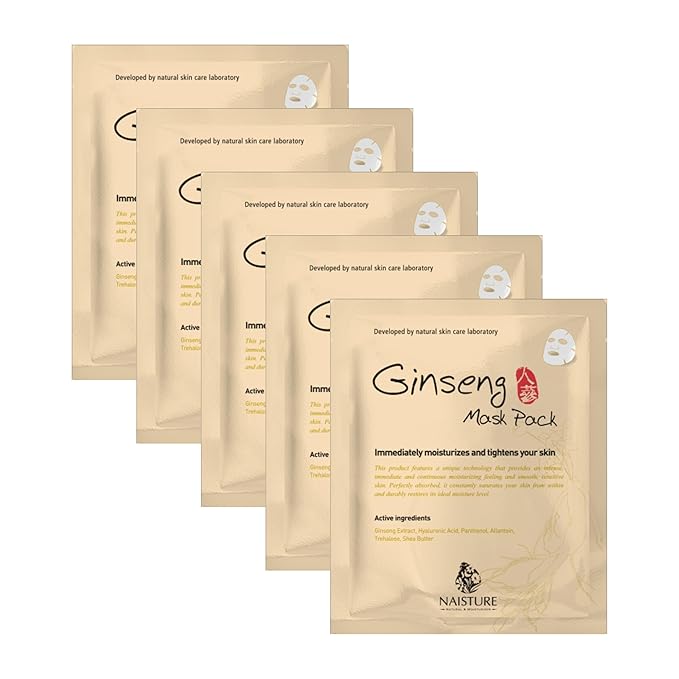 10 Bundle and Ginseng Korean Face Sheet Mask- Revitalizing, Firming Soothing, Skin Care for All Skin Types (15Pack)