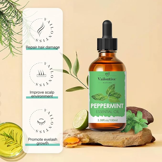 Peppermint Oil, Scalp & Hair Strengthening Oil, hair oils for Hair Growth, Dandruff Removal and Hair Strengthening for All Hair Types(Peppermint Oil, 100ml)