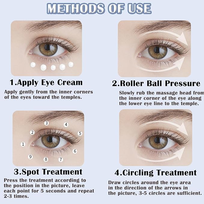 Eye Lift Wand Chargeable Face Massager Tool for Dark Circles, Eye Bags, Puffiness Under Eyes Massager for Lines, Smooth Lip Wrinkles Heated Massager Wand Enhance Absorption Anti Aging (White)