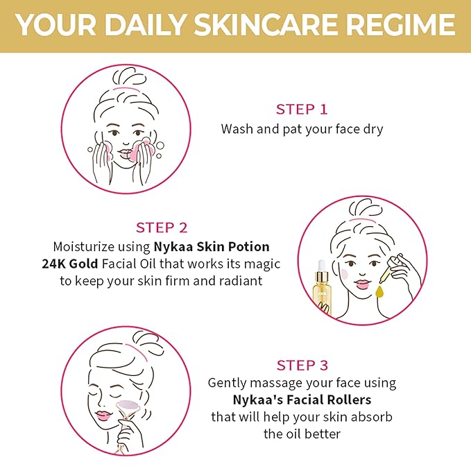 Nykaa Naturals Skin Potion Facial Oil, 24K Gold, 1.01 oz - Boosts Collagen - Hydrating Face Oil for Dry Skin - Fragrance-Free - All Skin Types